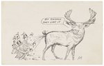 HUMOROUS ANTI-ROOSEVELT 1912 BULL MOOSE CARTOON CARD.