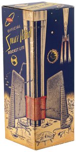 OFFICIAL SPACE PATROL ROCKET LITE BOXED FLASHLIGHT WITH ORIGINAL RAY-O-VAC BATTERIES.