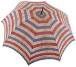 HARRISON BUST ON HANDLE OF PATRIOTIC CLOTH UMBRELLA.