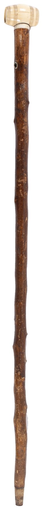 HARRISON HARD CIDER BARREL C. 1840 BONE CANE TOPPER.