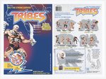 HASBRO'S TRIBES (1990) UNPRODUCED ACTION FIGURE PROTOTYPE CARD ART LOT.