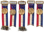 EISENHOWER COLLECTION OF FIVE 1953 "INAUGURAL COMMITTEE" BADGES.