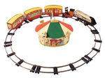 "MICKEY MOUSE CIRCUS TRAIN" BOXED ENGLISH SET BY WELLS O' LONDON.