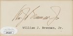 WILLIAM J. BRENNAN JR. SUPREME COURT SIGNED CARD AND FRAMED PHOTOGRAPH.