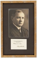 PIERCE BUTLER SUPREME COURT SIGNED CARD AND FRAMED PHOTOGRAPH.