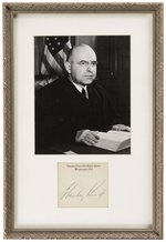 STANLEY REED SUPREME COURT SIGNED CARD AND FRAMED PHOTOGRAPH.