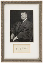 OWEN ROBERTS SUPREME COURT SIGNED CARD AND FRAMED PHOTOGRAPH.