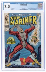 SUB-MARINER #5 SEPTEMBER 1968 CGC 7.0 FINE/VF (FIRST TIGER SHARK).