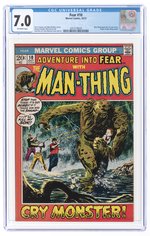 FEAR #10 OCTOBER 1972 CGC 7.0 FINE/VF (MAN-THING SOLO SERIES BEGINS).