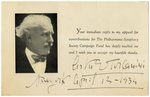 ITALIAN CONDUCTOR ARTURO TOSCANINI SIGNED CARD.