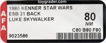 STAR WARS: THE EMPIRE STRIKES BACK (1980) - LUKE SKYWALKER 21 BACK AFA 80 NM.