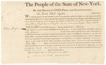 JOHN JAY DOCUMENT SIGNED AS GOVERNOR OF NEW YORK 1795.