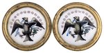 FEDERAL EAGLE 13 STAR EARLY AMERICAN COLONIAL CURTAIN TIE-BACK PAIR.