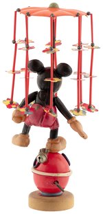 MICKEY MOUSE WHIRLIGIG RARE CELLULOID WIND-UP TOY.