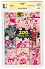 BATMAN #200 MARCH 1968 CBCS VERIFIED SIGNATURE 6.0 FINE.