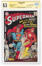 SUPERMAN #199 AUGUST 1967 CBCS VERIFIED SIGNATURE 6.5 FINE+ (FIRST SUPERMAN VS. FLASH RACE).