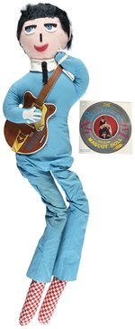 "THE BEATLES OFFICIAL MASCOT DOLL" COMPLETE WITH TAG & GUITAR (COLOR VARIETY).