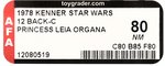 STAR WARS (1978) - PRINCESS LEIA ORGANA 12 BACK-C AFA 80 NM.