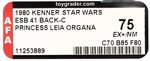 STAR WARS: THE EMPIRE STRIKES BACK (1980) - PRINCESS LEIA ORGANA 41 BACK-C AFA 75 EX+/NM.