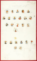 KELLOGG'S PEP BUTTONS 25 COLOR ORIGINAL ART PROTOTYPE DESIGNS.