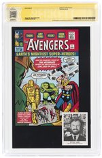 AVENGERS #1 JUNE 2014 CBCS VERIFIED SIGNATURE 9.4 NM (STAN LEE COLLECTIBLES B&W REPRINT).