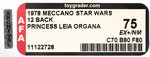 MECCANO STAR WARS (1978) - PRINCESS LEIA 12 BACK AFA 75 EX+/NM.