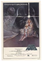 STAR WARS STYLE A ORIGINAL 1977 LINEN-MOUNTED ONE-SHEET MOVIE POSTER (THIRD PRINTING).