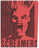 SCREAMERS MAY 18, 1978 PORTLAND, OR CONCERT FLYER & UNCUT TICKETS GARY PANTER ART.