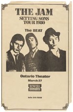 THE JAM & THE BEAT 1980 WASHINGTON D.C. CONCERT POSTER.