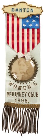 IDA McKINLEY "WOMEN'S McKINLEY CLUB" CANTON, OH RIBBON BADGE.