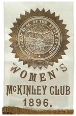 IDA McKINLEY "WOMEN'S McKINLEY CLUB" CANTON, OH RIBBON BADGE.