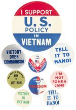 VICTORY IN VIETNAM COLLECTION OF NINE BUTTONS.