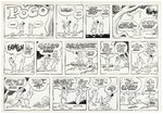 POGO SUNDAY STRIP ORIGINAL ART BY WALT KELLY.