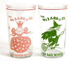 “WIZARD OF OZ” GOOD & BAD WITCH GLASS PAIR.