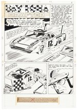 HOT RODS AND RACING CARS #112 COMPLETE FIVE PAGE ORIGINAL ART STORY BY CHARLES NICHOLAS & VINCE ALASCIA.