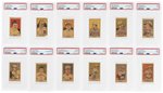 1923 W515-1 STRIP CARD HAND CUT COMPLETE SET PSA GRADED W/TWO BABE RUTH (HOF).