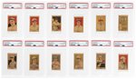 1923 W515-1 STRIP CARD HAND CUT COMPLETE SET PSA GRADED W/TWO BABE RUTH (HOF).