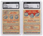 1956 TOPPS FOOTBALL CONTEST CARD PAIR CGC GRADED.