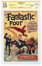 FANTASTIC FOUR #4 MAY 1962 CBCS VERIFIED SIGNATURE RESTORED SLIGHT PRO 3.5 VG- (FIRST SILVER AGE SUB-MARINER).