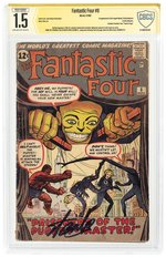 FANTASTIC FOUR #8 NOVEMBER 1962 CBCS VERIFIED SIGNATURE RESTORED SLIGHT AMATEUR 1.5 FAIR/GOOD (FIRST PUPPET MASTER & ALICIA MASTERS).