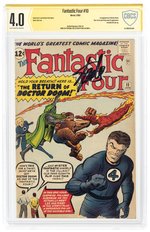 FANTASTIC FOUR #10 JANUARY 1963 CBCS VERIFIED SIGNATURE 4.0 VG.