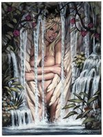 PAM ANDERSON - WATERFALL ORIGINAL ART BY DORIAN CLEAVENGER.