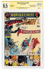 WORLD'S FINEST COMICS #199 DECEMBER 1970 CBCS VERIFIED SIGNATURE 6.5 FINE+ (DOUBLE COVER, SUPERMAN VS. FLASH RACE).