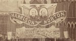 HARRISON & MORTON OREGON PARADE STREET BANNER CABINET CARD PHOTO.