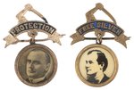 McKINLEY & BRYAN PAIR OF "PROTECTION" & "FREE SILVER" PORTRAIT BADGES.