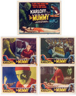 BORIS KARLOFF "THE MUMMY" RE-RELEASE LOBBY CARD LOT.