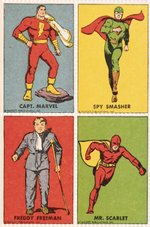 FAWCETT CHARACTERS LETTER & STAMP SHEET FEATURING CAPTAIN MARVEL, MARVEL FAMILY, SPY SMASHER & OTHERS.