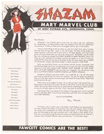 MARY MARVEL CLUB RARE LOT INCLUDING BADGE & MEMBERHSIP CARD.