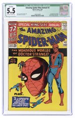 AMAZING SPIDER-MAN ANNUAL #2 1965 CGC QUALIFIED 5.5 FINE- (FIRST XANADU).