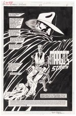 THE SHADOW STRIKES! #24 COMIC BOOK TITLE PAGE ORIGINAL ART BY ROD WHIGHAM.